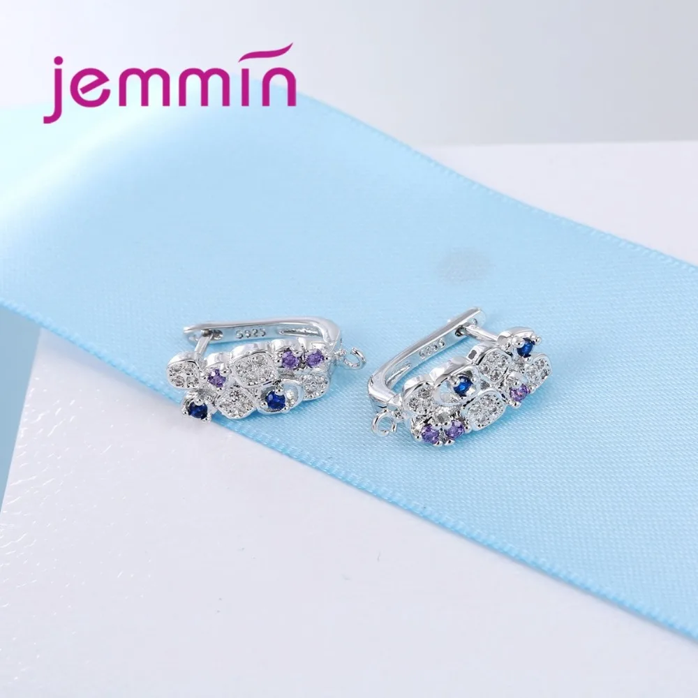

Luxury Fine Quality Colorful Micro Crystal 925 Earrings Components DIY Jewelry Accessory Earring Hooks Handmade Findings