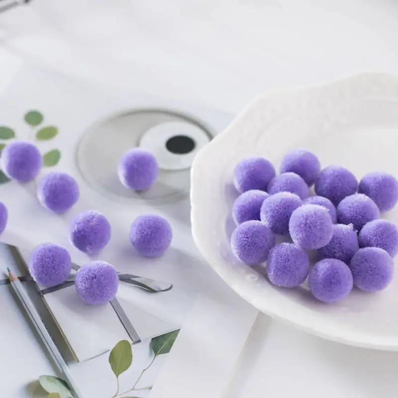 C12 Purple Высокое качество 60 шт. 15 мм разноцветный помпон мех ремесло DIY мягкие помпоны свадебные украшения, шитье/клей на ткани аксессуары - Цвет: C12 Purple