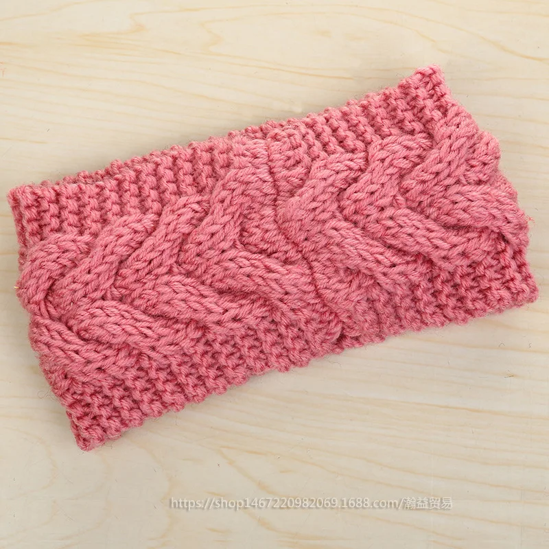 22 Цвета и широкими однотонными трикотажная шерстяная повязка Зима теплая уха