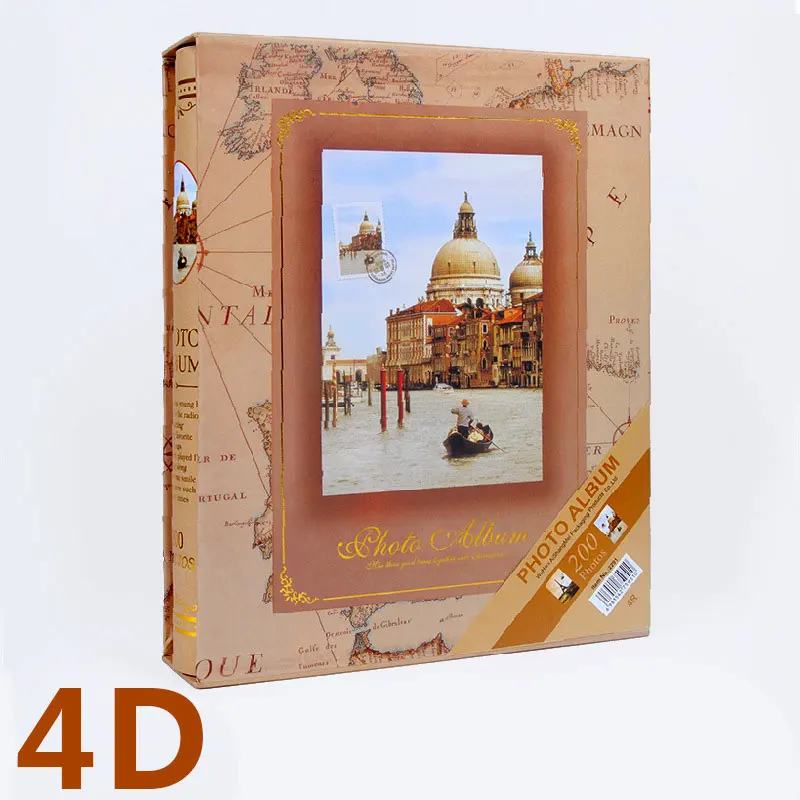 Разные цвета 4D/6 дюймов 200 карман Винтаж большой чехол для фотографий в альбоме