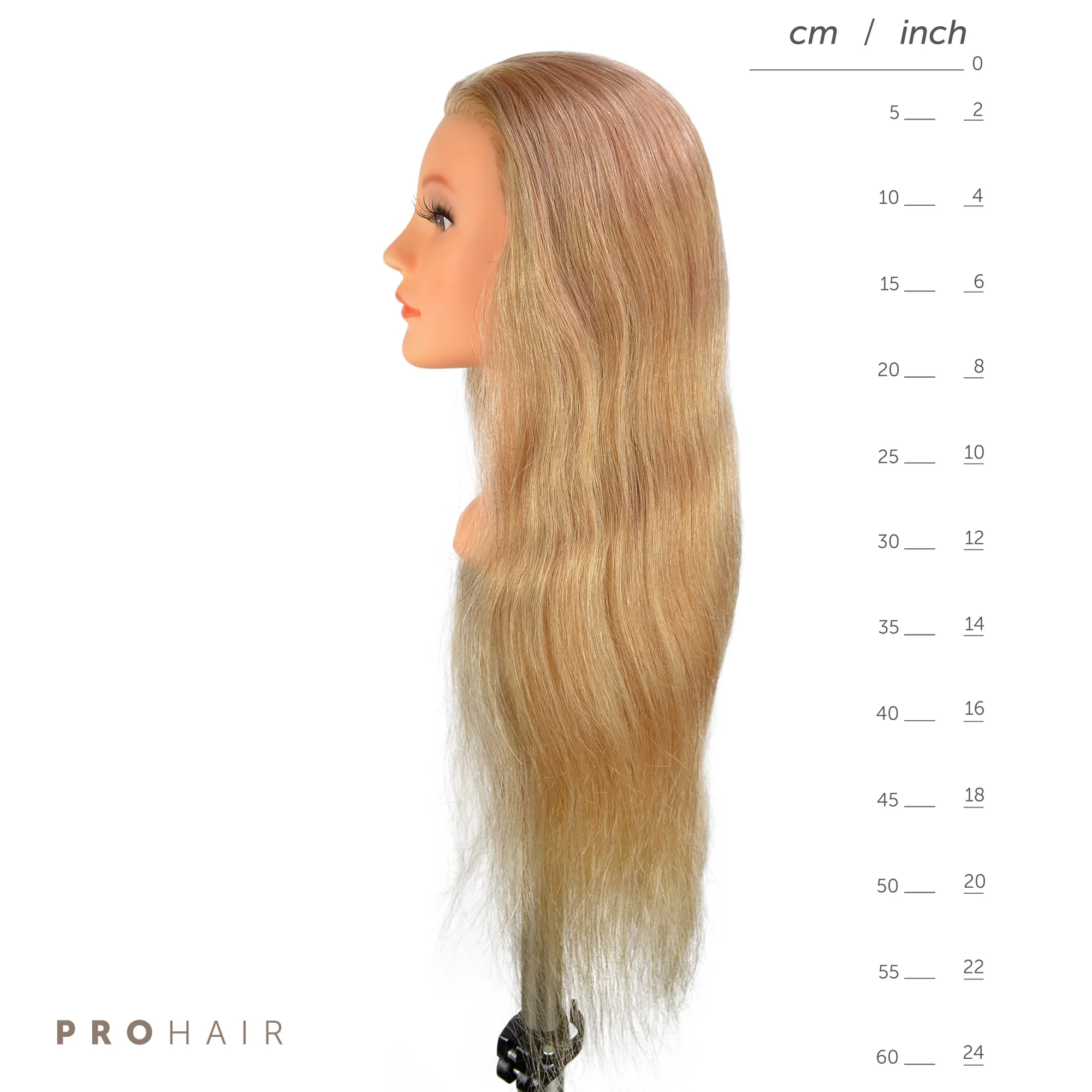 PROHAIR 60 см 24 '颼% человеческий волос светильник блондинка мини обучения головы