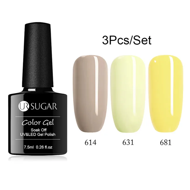 3Psc 6 UR SUGAR 2 шт./компл. гель лак для ногтей Гибридный лак es набор для полировки ногтей Полупостоянный летний цвет отмачиваемый Гель-лак - Цвет: 3Psc 6