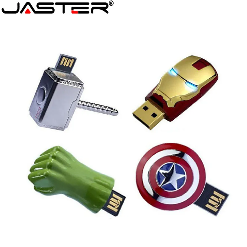 JASTER Мстители Капитан Америка щит металлическая Флешка USB 2,0 usb флеш-накопитель карта памяти, Флеш накопитель 4 ГБ 16 ГБ 8 ГБ 32 ГБ 64 ГБ