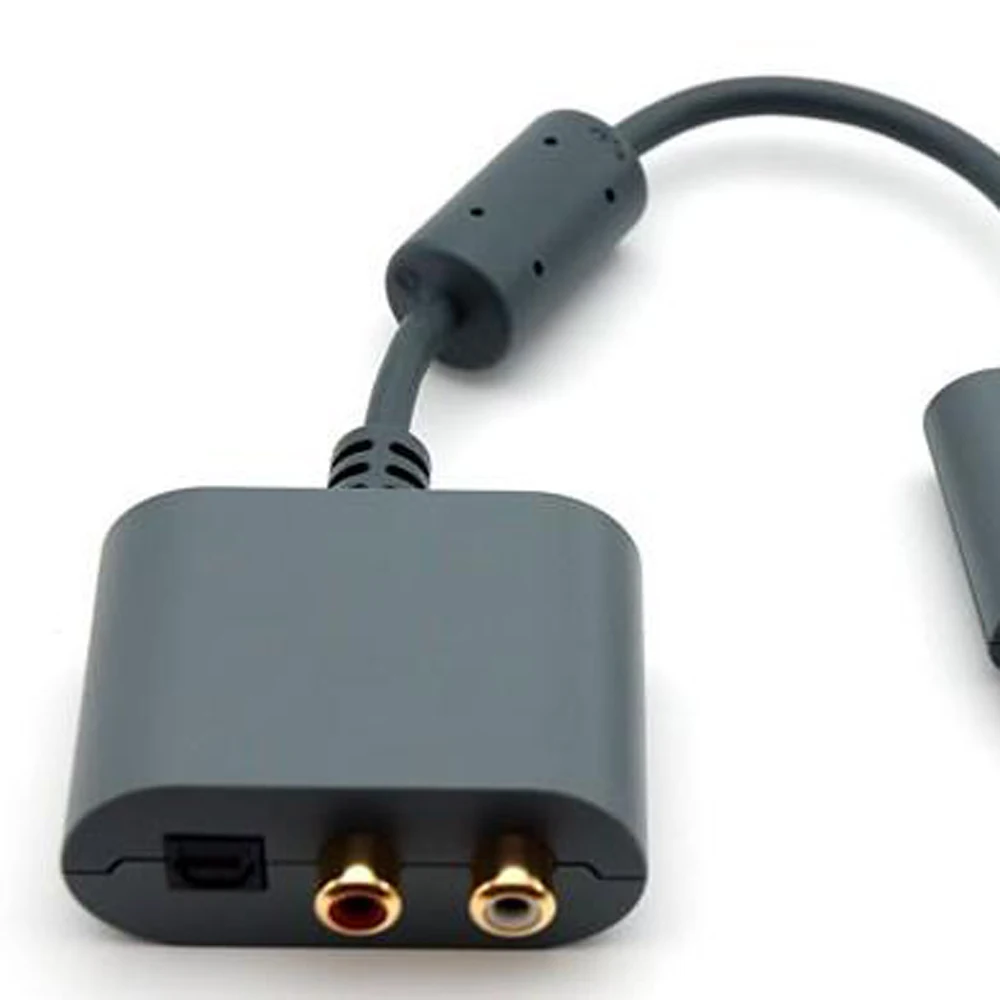 100 шт. золотистый оптический аудиоадаптер RCA для xbox 360 все версии адаптера HD AV