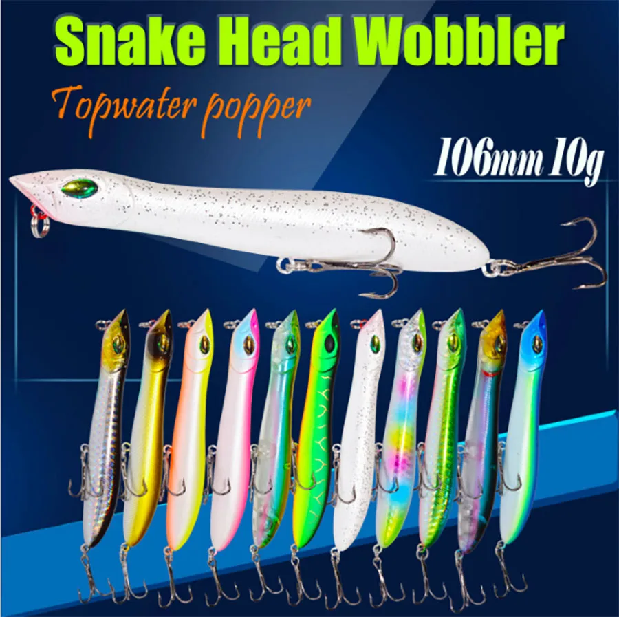 Морская рыболовная приманка SEAYOU воблер с головой змеи|fishing tackle|popper baitwobbler lure |