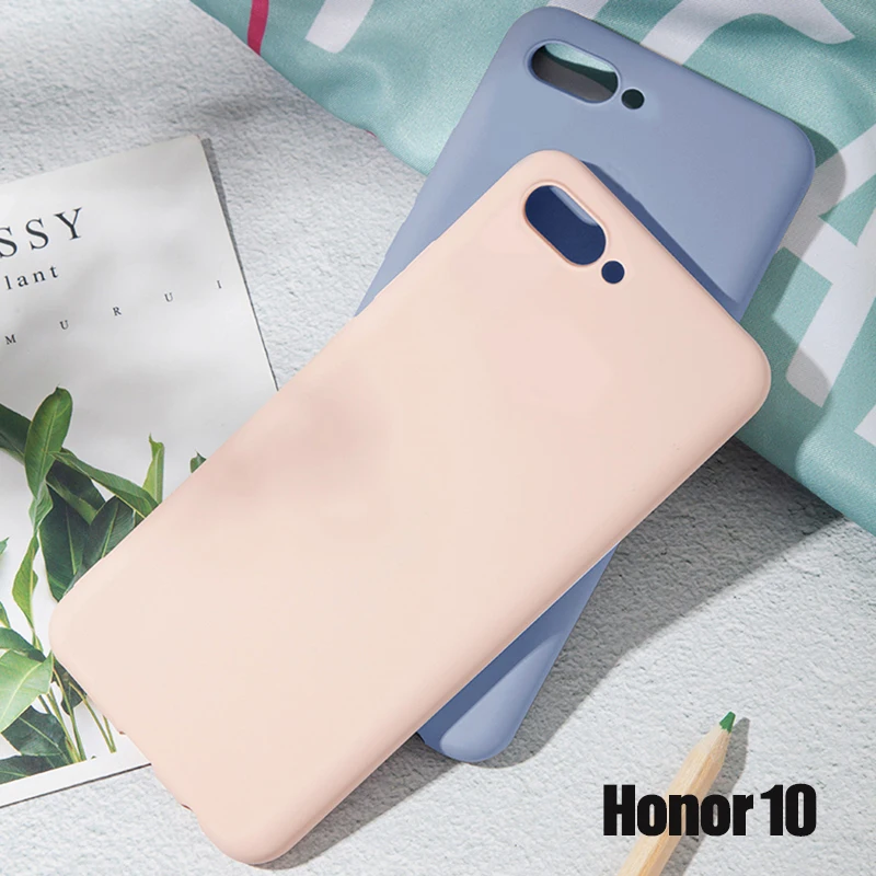 Для huawei Honor 10i чехол жидкий мягкий силиконовый из ТПУ сплошной цвет для 10 телефона
