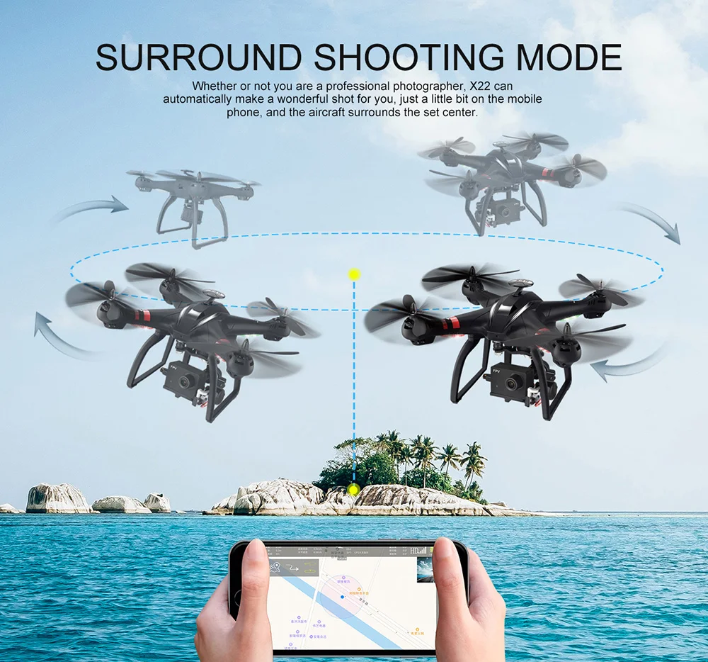 X22 двойной gps WiFi FPV Бесщеточный Дрон 2,4 ГГц беспроводной пульт дистанционного управления Gimbal 1080P HD камера RC Квадрокоптер RTF Дрон для начинающих