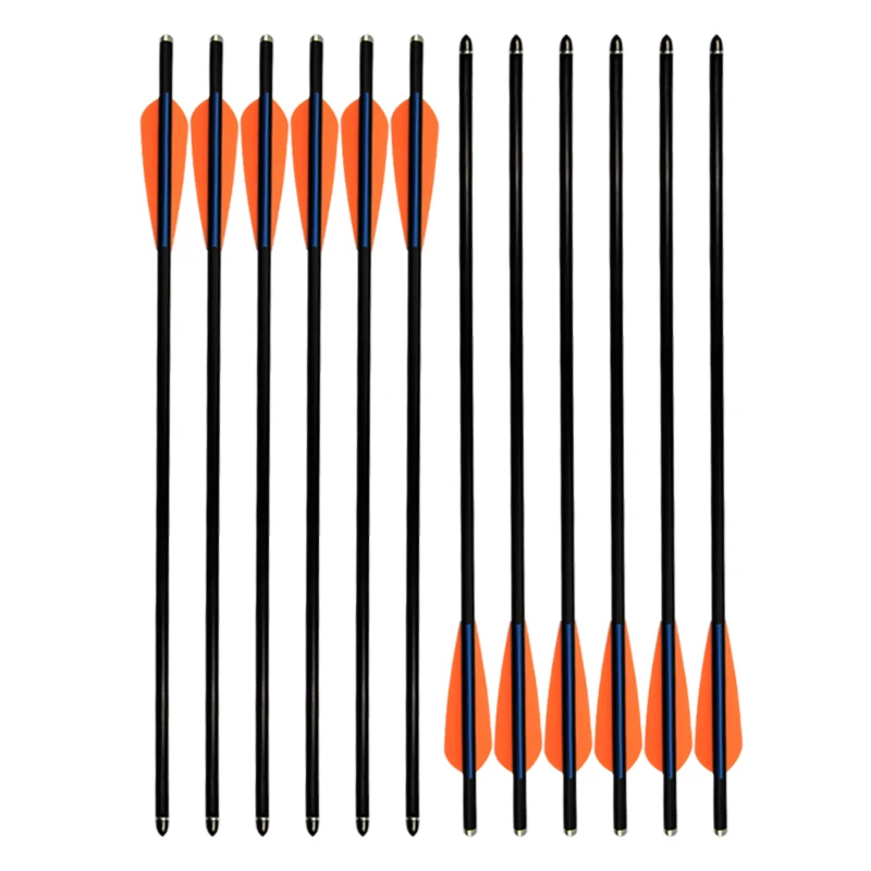 

12Pcs 20 inch Crossbow Bolts 8.8mm Fiberglass Arrow 4" Plastic Vane Removable Bullet Point Shooting Archery Bow Outdoor Hunting