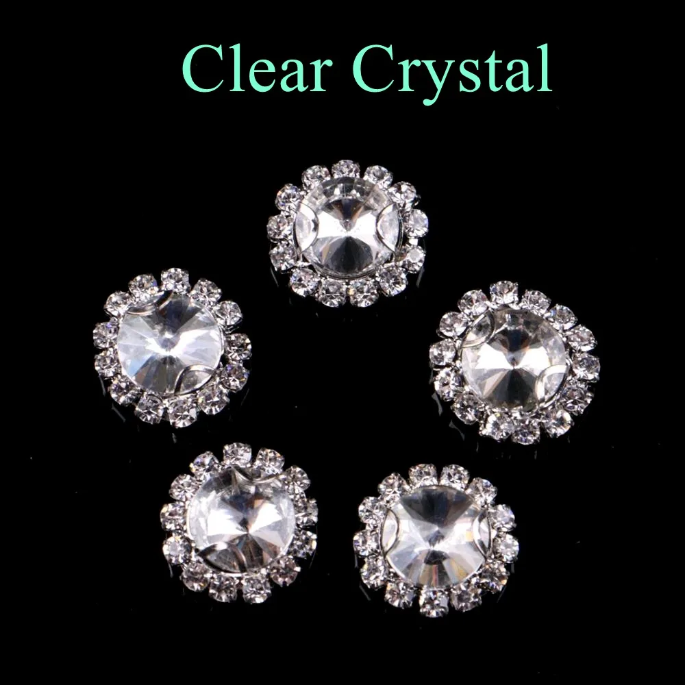 Clear Crystal Обведено Стразы! Спутниковый Форма Стекло Стразы с когтями пришить с украшением в виде кристаллов СТРАЗА под камень алмаз металлическое основание 10 шт./упак - Цвет: Clear Crystal