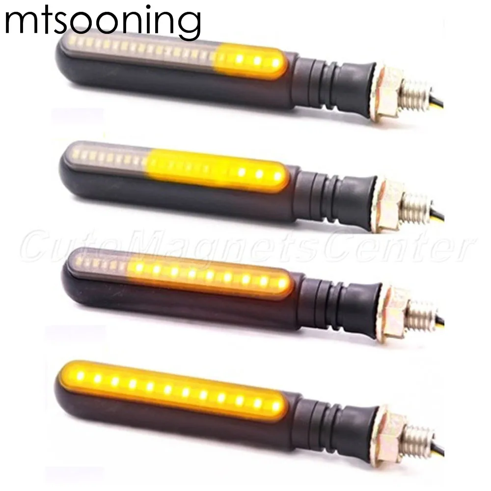 Mtsooning 2 пары мотоциклетные Сигналы поворота 4E знак светодиодный поток воды