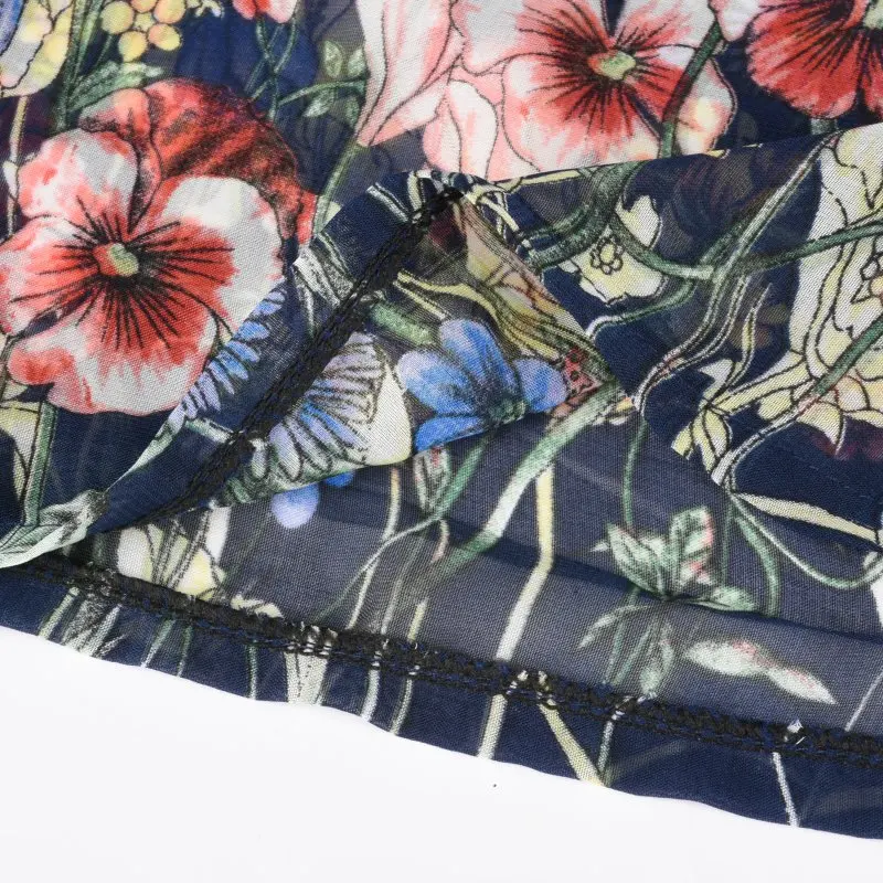 

Winter Dress For Women Long Sleeve O-Neck Chiffon Dress Female Loose Bohemian Print Dress