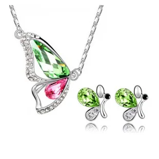 2014 модные настоящие подвески в виде бабочек наборы подвесок ожерелья серьги