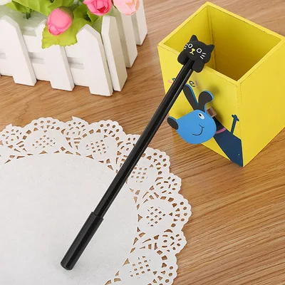 Gel Pen 1pcs Cat Cute Pens 0.5mm Kawaii Pen Novelty Stationery Cute Pens Student Black Writing Gel Pen Kawaii Stationery School Supplies - Цвет: Gel Pen