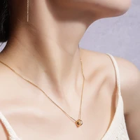sa silverage real 9k yellow gold round pendant necklace gemstone choker necklaces 9k pendant with gold color silver chain