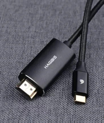 Черный Xiaomi youpin type-C к HDMI HD экран Линия поддержка 4 к* 2 к 60 Гц HD видео сигнал передачи, для ТВ проектор умный дом - Цвет: Черный