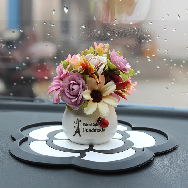 Pink Yellow Автомобиль украшения милый мультфильм обезьян овец Тигр Копилка Dashboard украшения кукла Авто Декор интерьера, аксессуары рождественские подарки - Название цвета: Pink Yellow