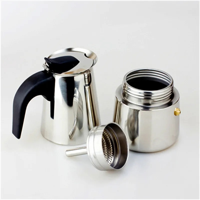 4 размера кофейные горшки из нержавеющей стали Moka Expresso кофейник Capuccino Mocha чайник