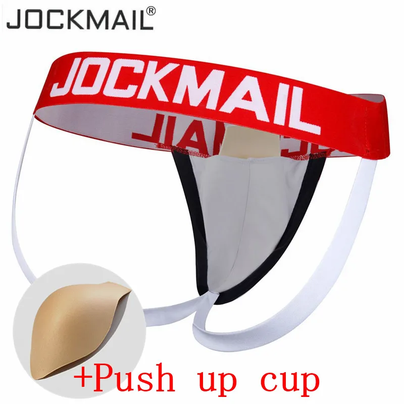 JOCKMAIL сексуальные стринги для мужчин бандаж подбитое Мужское нижнее белье трусы