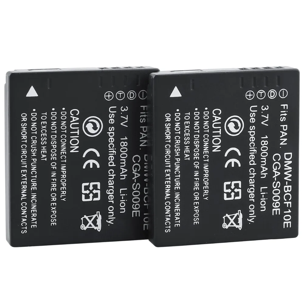 Аккумуляторы Probty DMW-BCF10E DMW BCF10e 2 шт. двойное зарядное устройство USB для Panasonic DMC-FS12 FS4