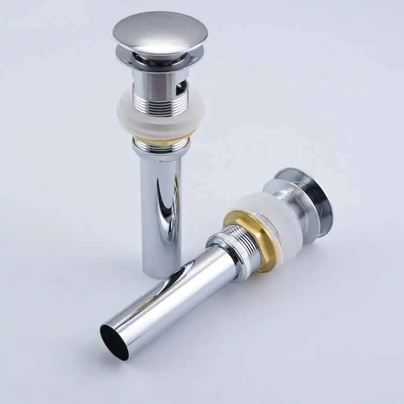 

Bathroom Sink Drain with Overflow Vessel Sink Lavatory Vanity Pop Up Drain Stopper Polished Chrome Finish
