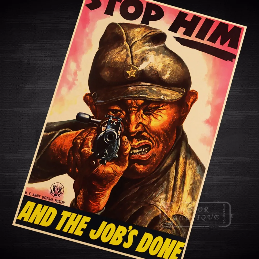 Антияпонские рекламные плакаты WW2 немецкая винтажная реклама ретро холст