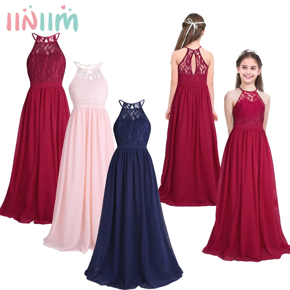 Iiniim/Детское платье для дня рождения; Vestidos; детские летние кружевные свадебные платья принцессы; бальное платье-пачка для девочек; платье для выпускного бала; костюм для подростков