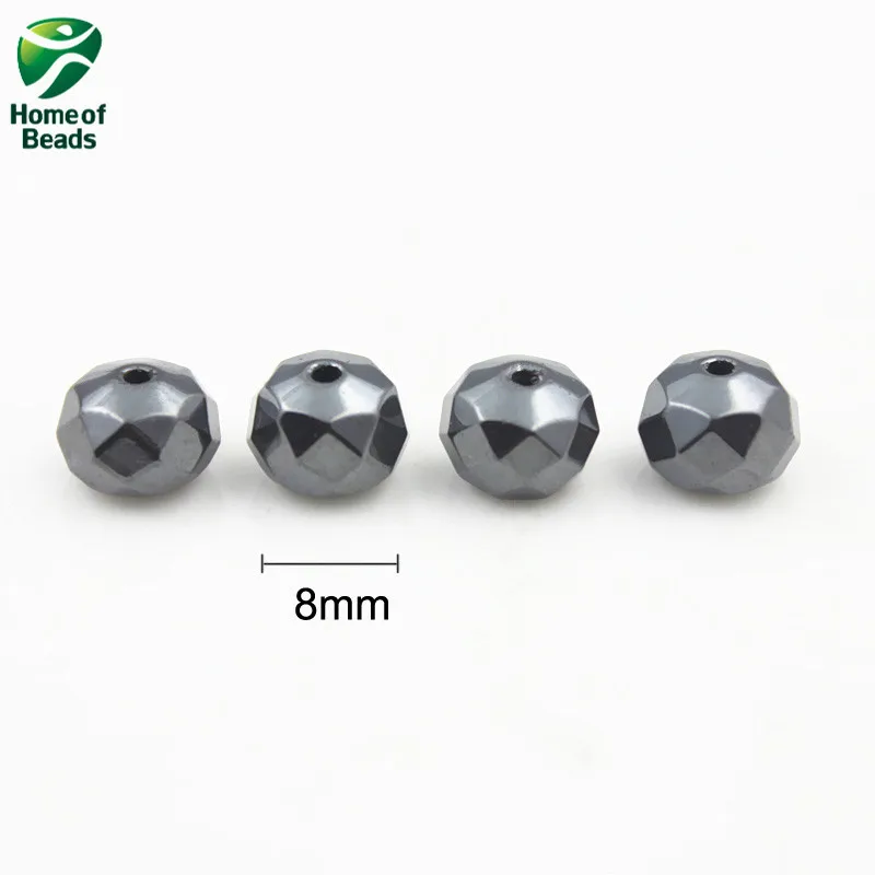 AAA Качество камень гематит Свободный плоский граненый разделитель бусины черный