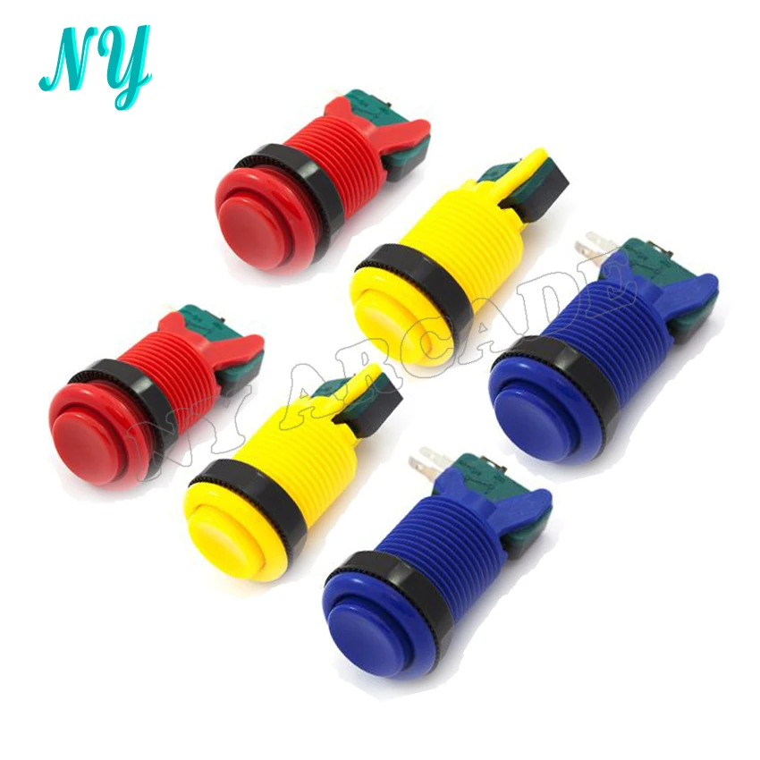 6 шт. бесплатная доставка цветов 32 мм Американский кнопка для Аркадной Панель