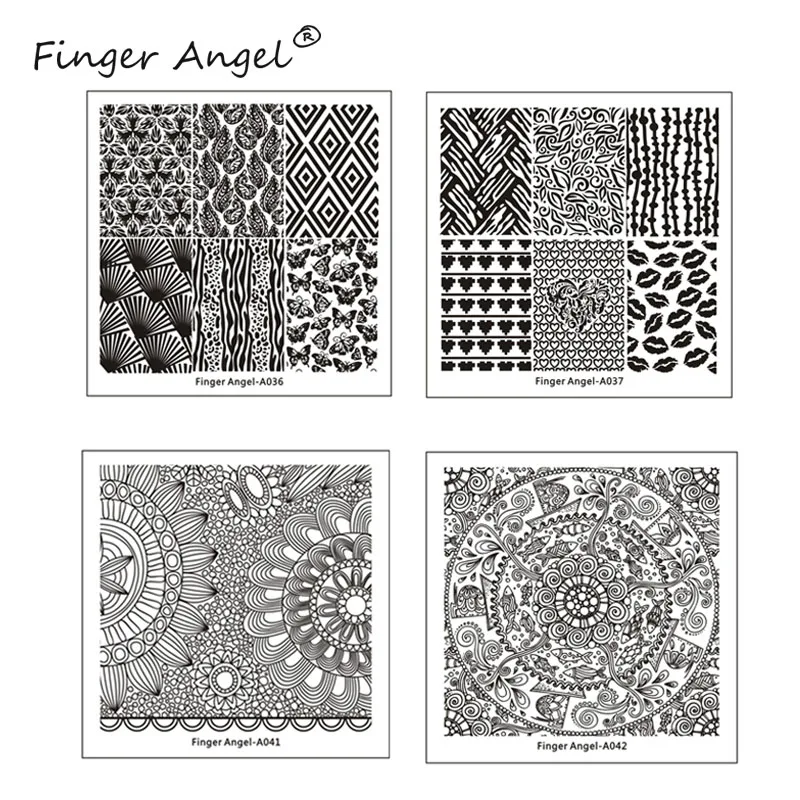 Квадратные пластины для дизайна ногтей finger angel 10 шт. желеобразная стемпер скребок