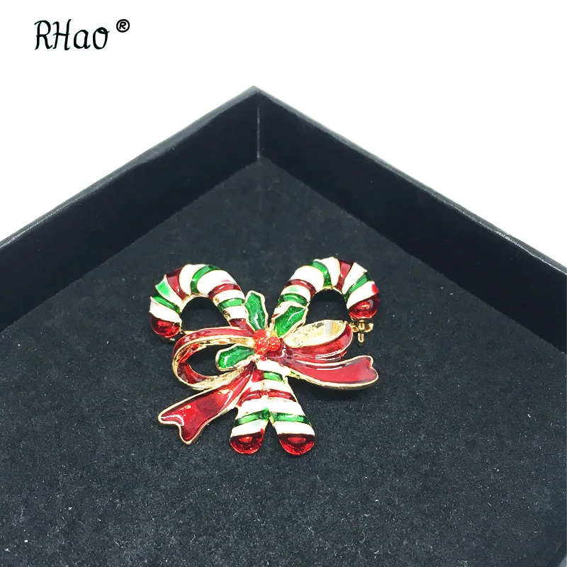 RHao разноцветные эмалированные красные зеленые белые броши на костыль для женщин