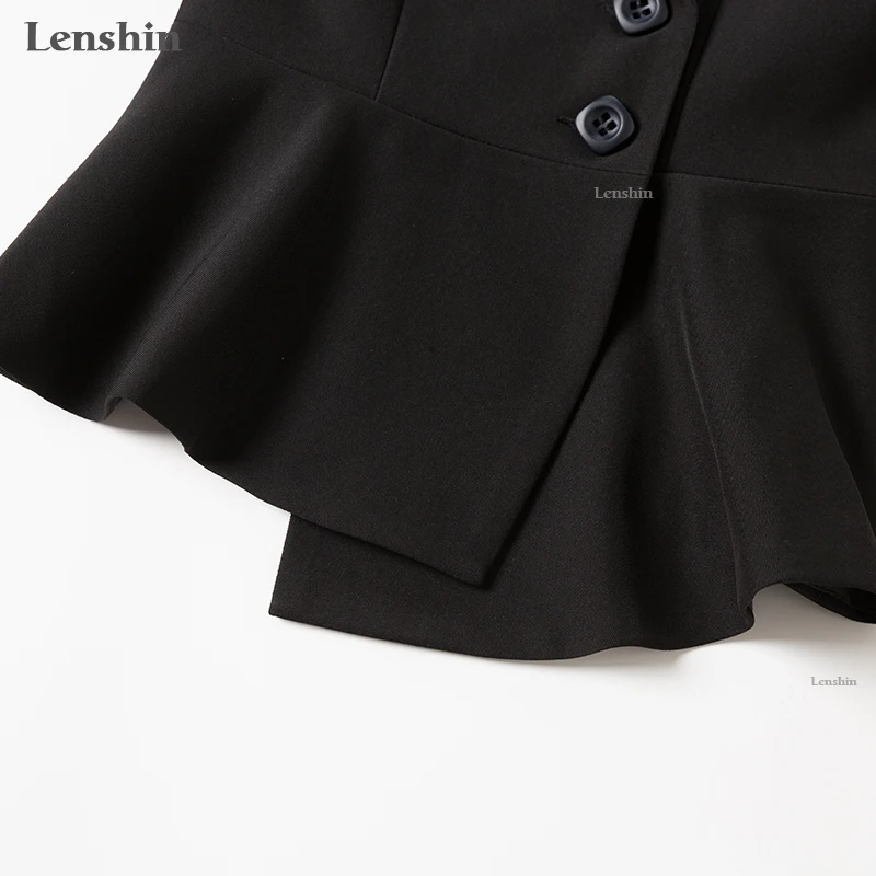 Lenshin, комплект из 2 предметов, высококачественный Деловой брючный костюм, Блейзер, Офисная женская униформа, дизайн, Женский деловой красный пиджак и штаны, рабочая одежда
