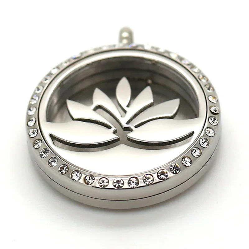 IJP0004 Stainless Steel Lotus Aromatherapy Pendant Essential Oils Diffuser Perfume Free12 Pads Memorial Keepsake Necklace | Украшения и