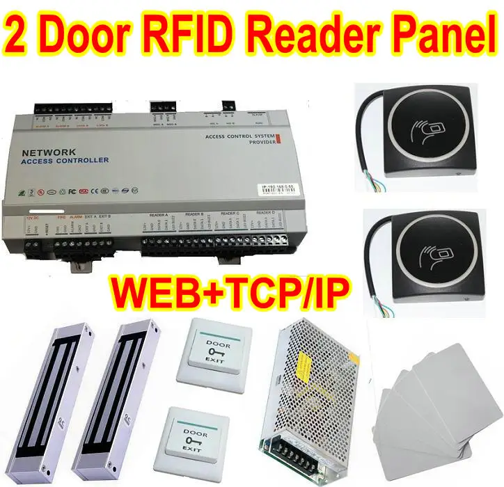 2 Дверная панель управления веб доступ + TCP/IP плата новых RFID Считывателя карт