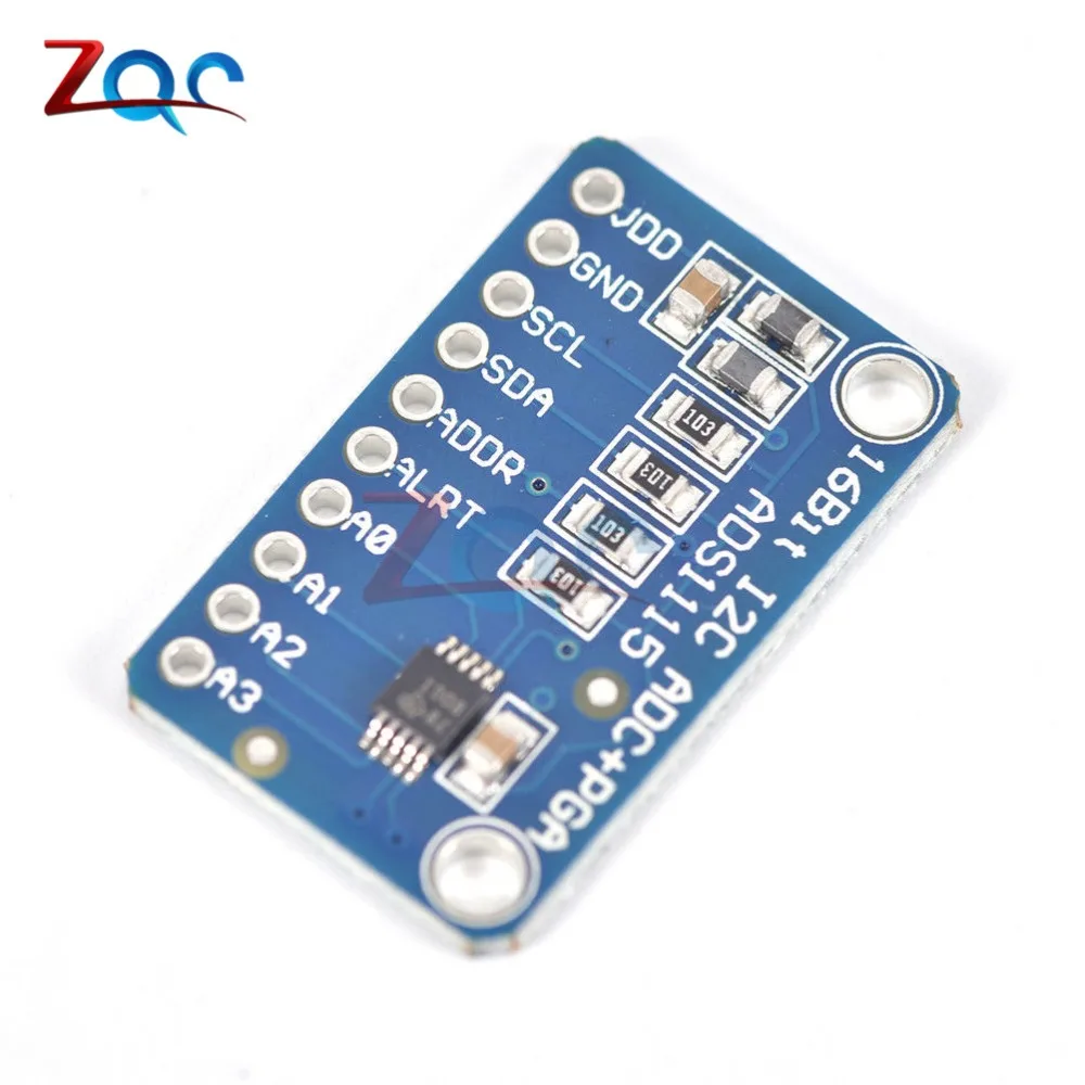 Модуль ADC 16 бит I2C ADS1115 4-канальный с усилителем Pro Gain макетная плата RPi | Инструменты