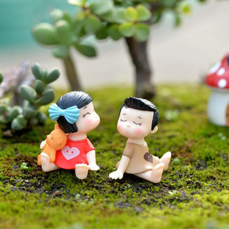 2 шт Lover фигурка Милая Свадебная пара миниатюрный орнамент в стиле бонсай торт