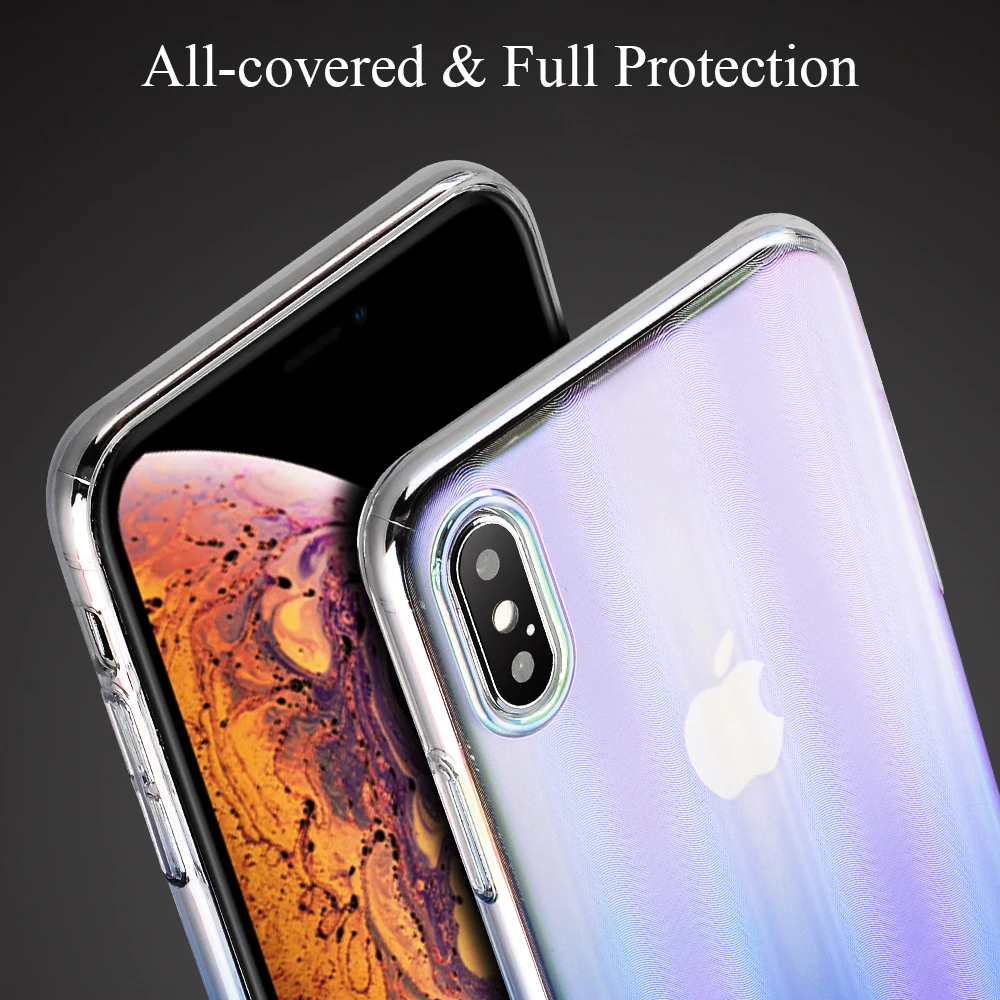Жесткий ПК покрытие чехол для iPhone X XS Max XR роскошный градиент цвет задняя крышка 7 8