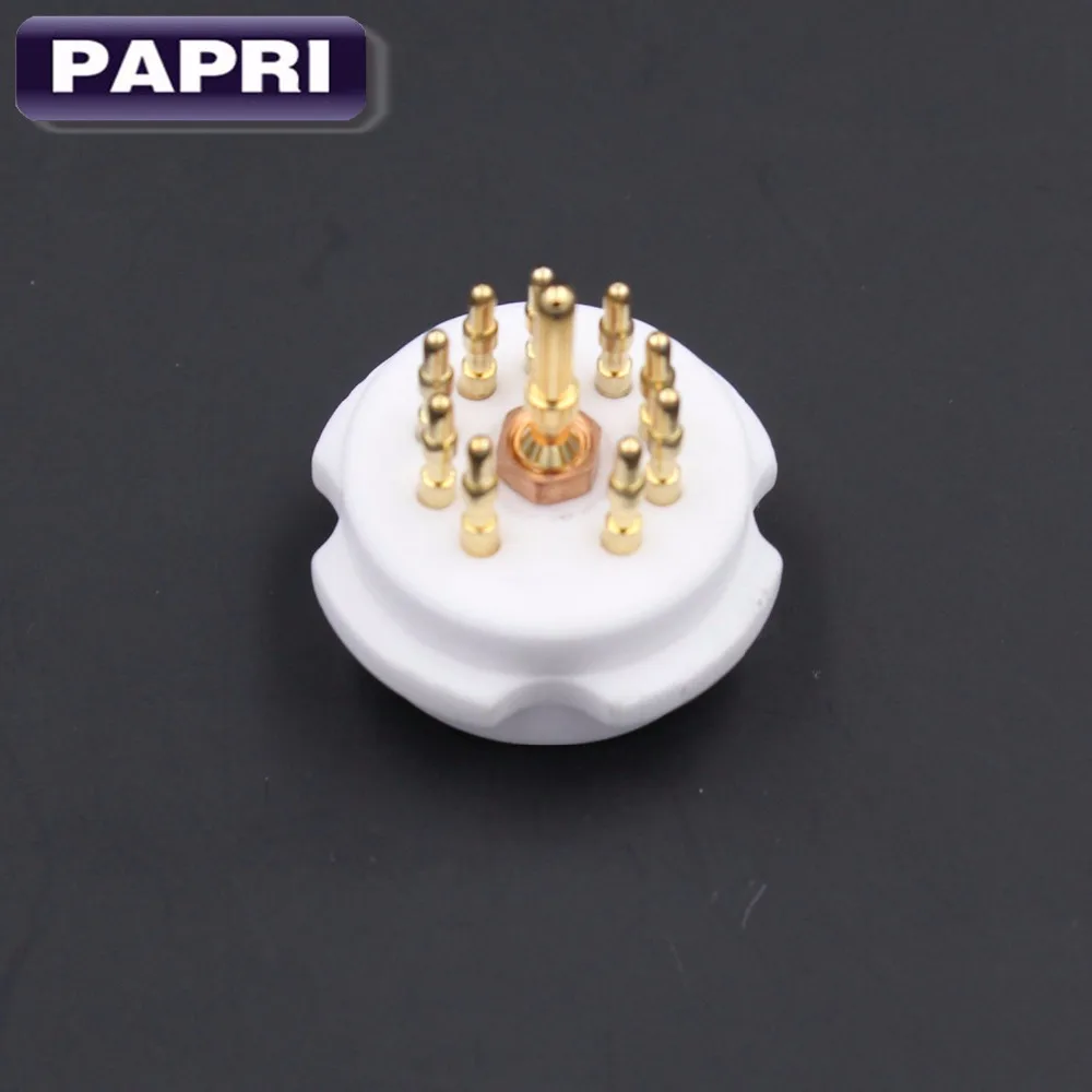 

1PCS Ceramic B9A Gold-plated 9pin Tube Socket For VACUUM Tube 12AX7 ECC82 ECC81 6922 EL84 6DJ8