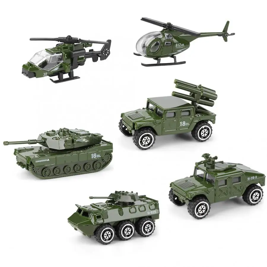 1/87 6pcs Kid Child Miniature Military Car Model Set Simulation Vehicle Toy Gift | Игрушки и хобби