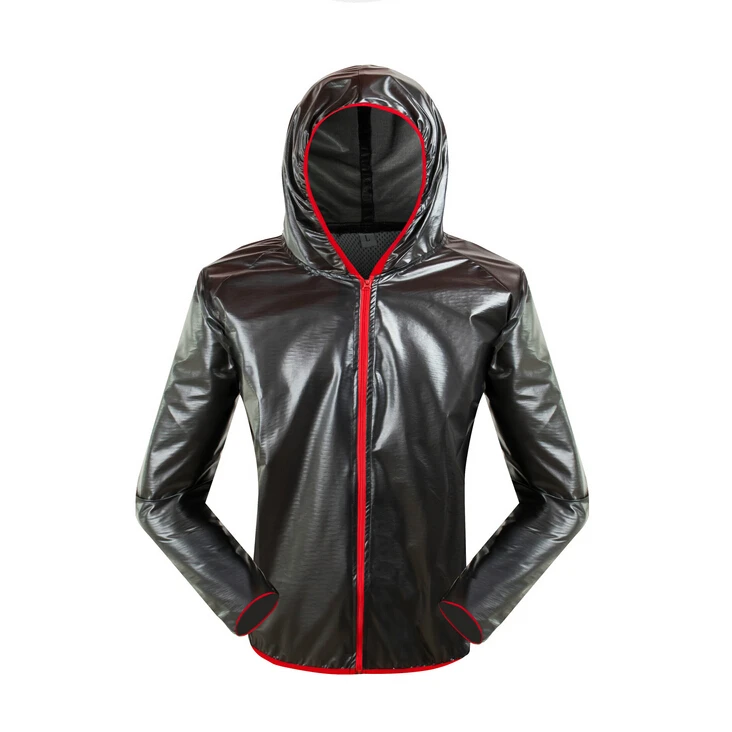 Black jacket Queshark велосипедная футболка с капюшоном, плащ для велоспорта, одежда для бега, куртка с длинным рукавом, непромокаемая водонепроницаемая одежда - Цвет: Black jacket