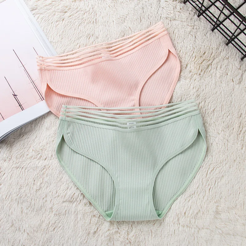 Женские хлопковые трусики женские полосатые дышащие сексуальное нижнее белье