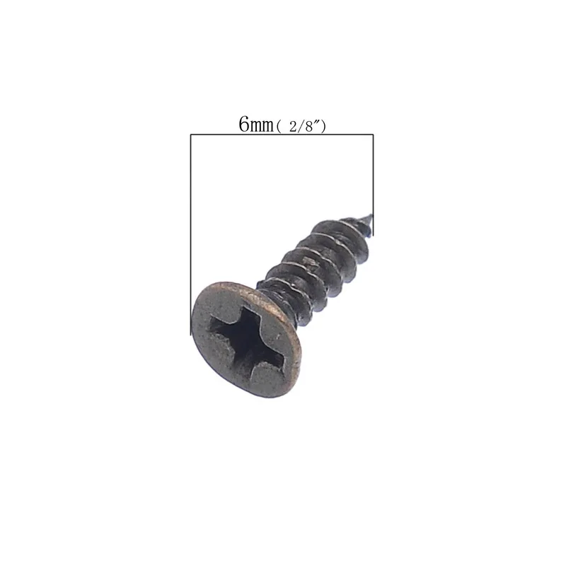 500PCs Flat Round Head Phillips Screws Fit Hinges Recessed Countersunk Self-Tapping Bronze Tone 6x2mm | Обустройство дома
