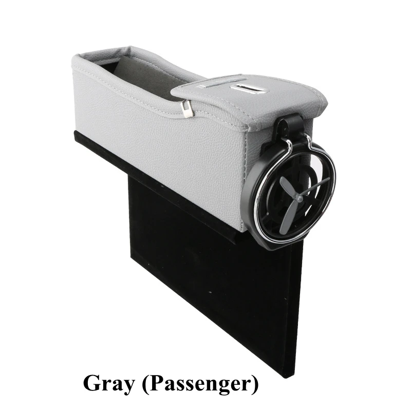 Gray Passenger Консоль для автомобильного сиденья, боковая коробка для хранения, щелевая коробка для хранения, органайзер для автомобильного сиденья, карман с отделением для монет, держатель для стакана воды, автомобильные принадлежности - Название цвета: Gray Passenger