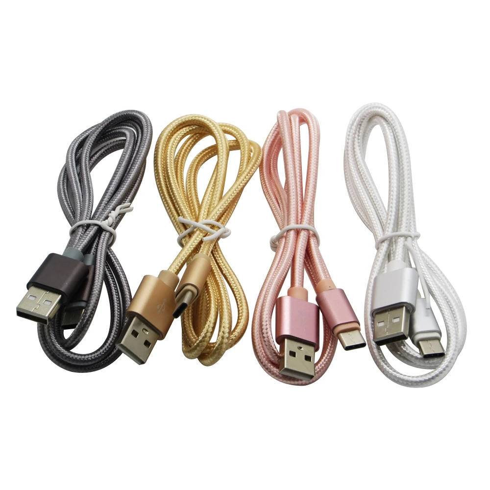 50 шт./лот 1 м 3 фута Плетеный Нейлоновый USB C кабель типа для Macbook Google Xiaomi Type