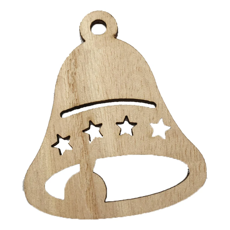 Style 2 Navidad 7 см DIY деревянный висячий орнамент Рождественская елка украшения деревянные поделки Подвески керст рождественские вечерние украшения подарки для детей - Цвет: Style 2
