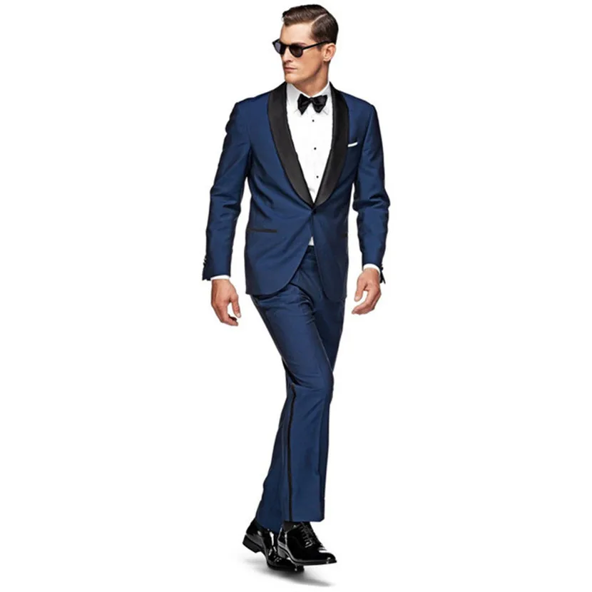 Костюм Homme Новое поступление смокинги жениха для шаль с отворотом мужские