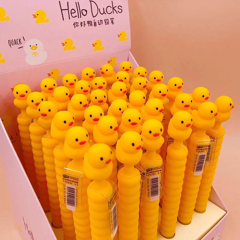 1 шт. 0 5 мм Kawaii автоматические карандаши Милая желтая утка механические для детей