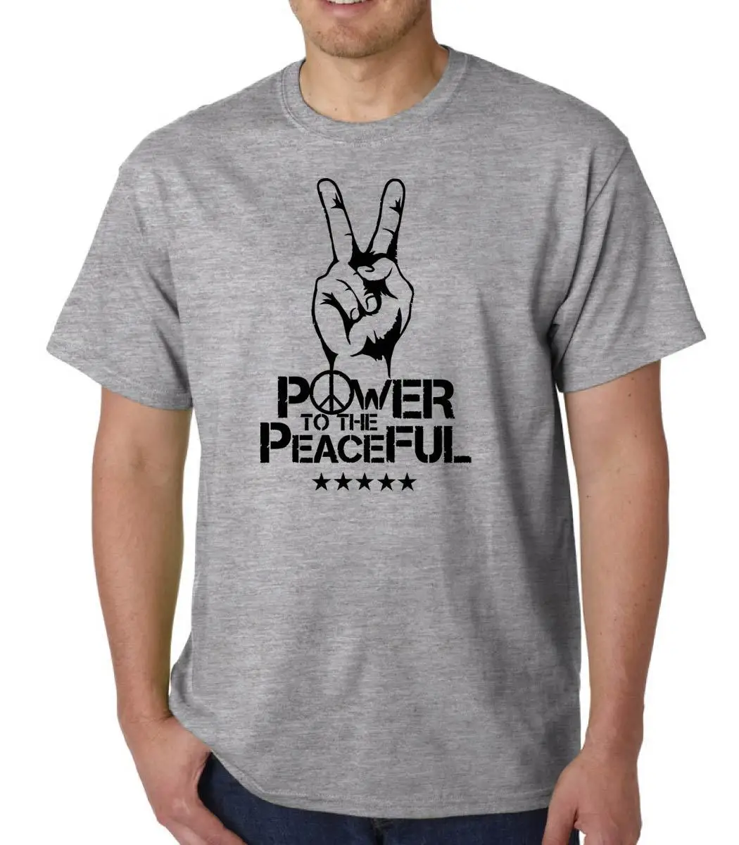 

Fashion 2019 Top Tee Mens Power To The Peaceful T-shirt WAR ANTI-FLAG FRANTI SPEARHEAD POLITICS GEEK QUOTE Print T Shirts Men