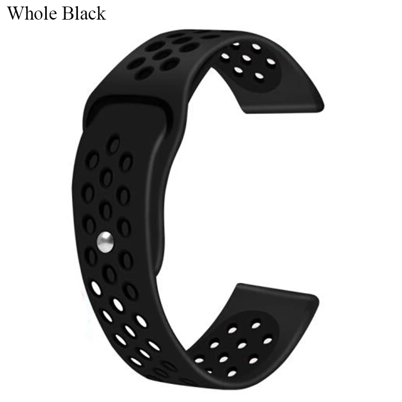 Whole Black BOORUI amazfit ремешок Bip 20 мм 22 мм двойной цвет силиконовый сменный ремешок для Xiaomi Huami Amazfit Bip Молодежные часы - Цвет: Whole Black