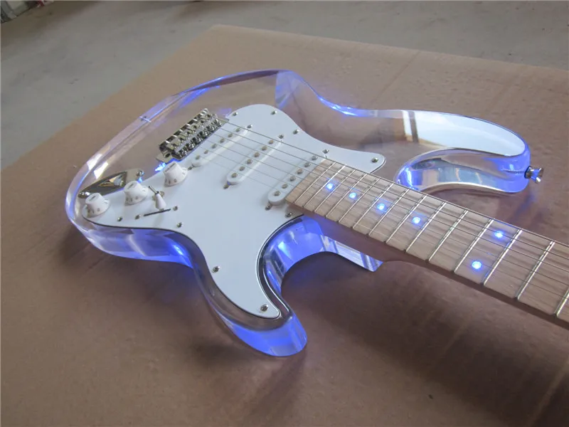 Электрогитара новая гитара ra/кленовый гриф oem акриловый корпус электрогитара
