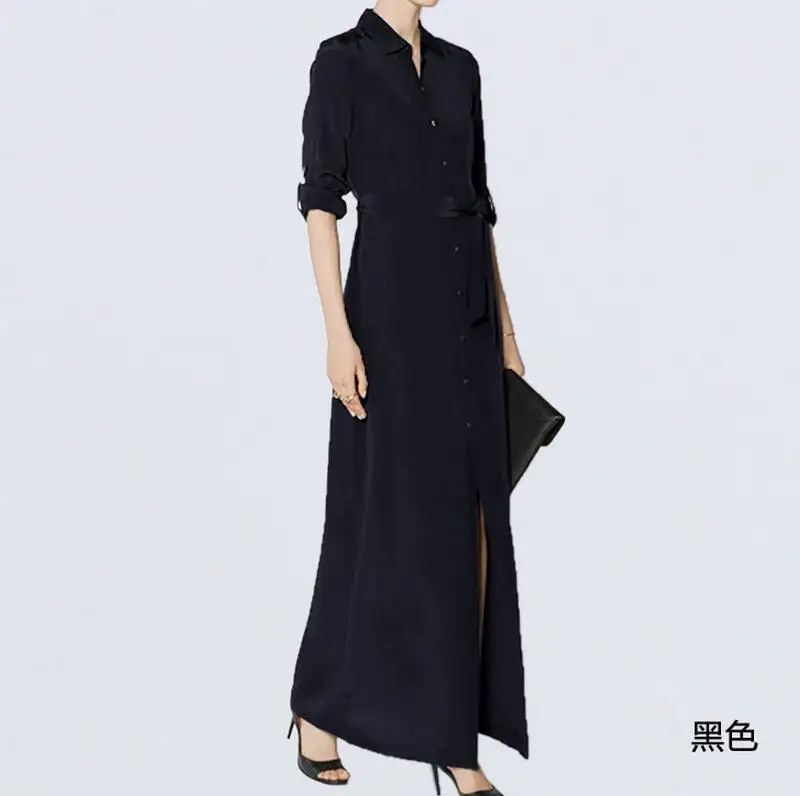 Женская модная длинная рубашка Кардиган с длинным рукавом и открытой вилкой